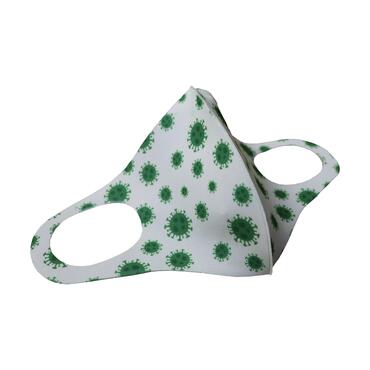 Fashion face mask with virus pattern front view