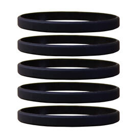 Narrow Silicone Bracelets Black - for Adults front view
