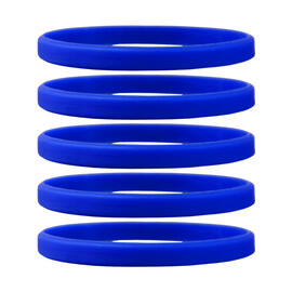 Narrow Silicone Bracelets Blue front view