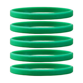 Narrow Silicone Bracelets Green front view
