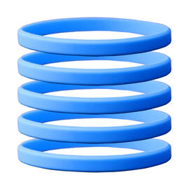 Narrow Silicone Bracelets Light Blue front view