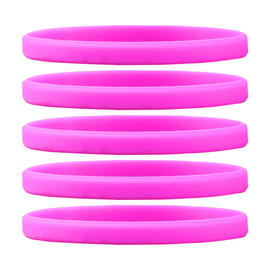 Narrow Silicone Bracelets Pink front view