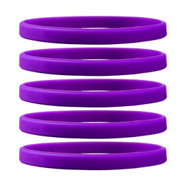 Narrow Silicone Bracelets Purple front view