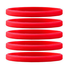 Narrow Silicone Bracelets Red front view