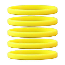Narrow Silicone Bracelets Yellow front view