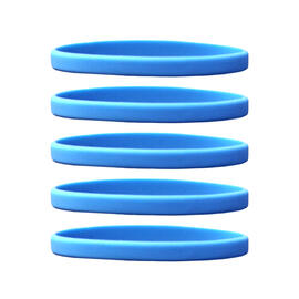 Narrow Silicone Bracelets Light Blue - for Children front