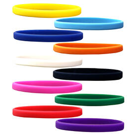 Narrow Silicone Bracelets Mix 10 Colours - for Children front