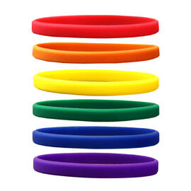 Narrow Silicone Bracelets Mix Rainbow - for Children front