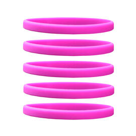 Narrow Silicone Bracelets Pink - for Children front