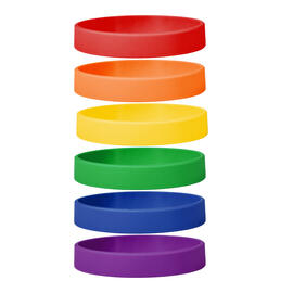 Silicone Bracelets Mix Rainbow - for Adults front view