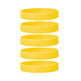 Silicone Bracelets Yellow - for Adults front view