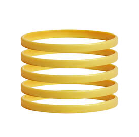 Narrow Silicone Bracelets Gold Colour front view