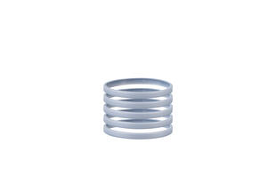 Narrow Silicone Bracelets Silver Colour front view