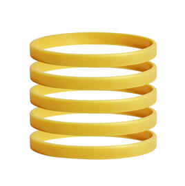 Narrow Silicone Bracelets Gold Colour - for Children front