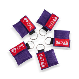 CPR Masks in Purple Keychains front view