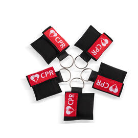 CPR Masks in Black Keychains front view