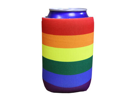 Can Coolers Rainbow Flag for 33cl Cans in use