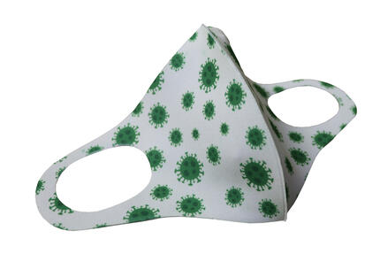 Fashion face mask with virus pattern front view