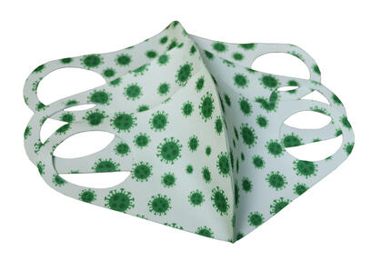 Fashion face mask with virus pattern detail