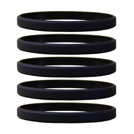Narrow Silicone Bracelets Black - for Adults front view