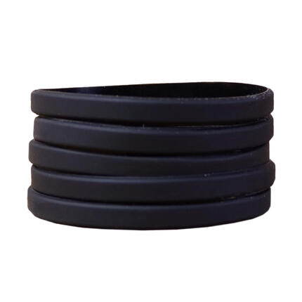 Narrow Silicone Bracelets Black - for Adults