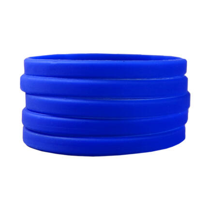 Narrow Silicone Bracelets Blue stacked view