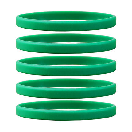 Narrow Silicone Bracelets Green front view