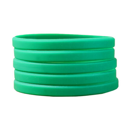 Narrow Silicone Bracelets Green stacked view