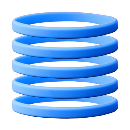 Narrow Silicone Bracelets Light Blue front view