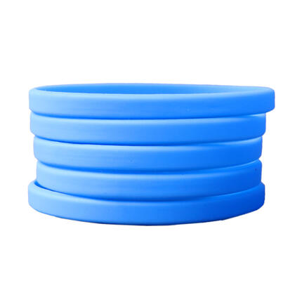 Narrow Silicone Bracelets Light Blue stacked view