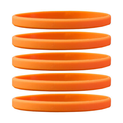 Narrow Silicone Bracelets Orange front view