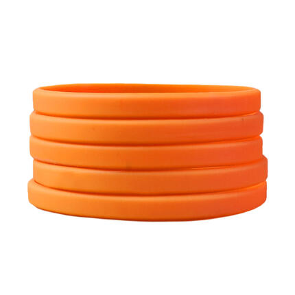 Narrow Silicone Bracelets Orange stacked view