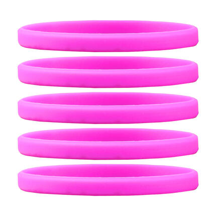 Narrow Silicone Bracelets Pink front view