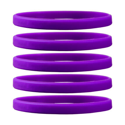 Narrow Silicone Bracelets Purple front view