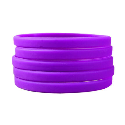 Narrow Silicone Bracelets Purple stacked view