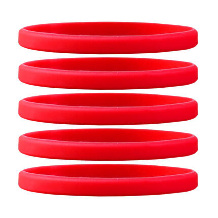 Narrow Silicone Bracelets Red front view