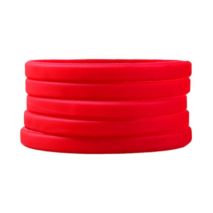 Narrow Silicone Bracelets Red stacked view