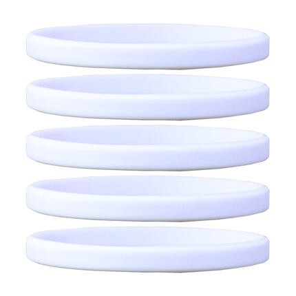 Narrow Silicone Bracelets White front view