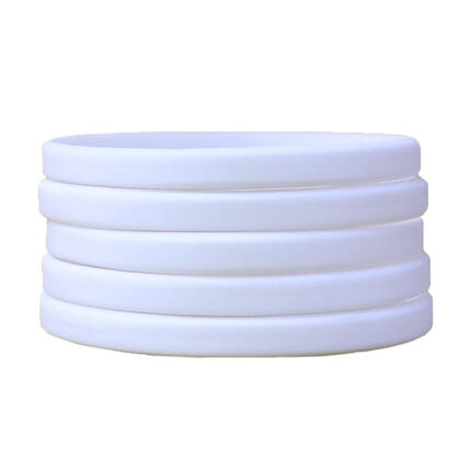 Narrow Silicone Bracelets White stacked view