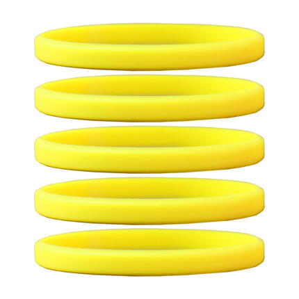 Narrow Silicone Bracelets Yellow front view