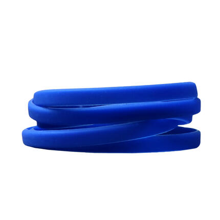 Narrow Silicone Bracelets Blue - for Children stacked