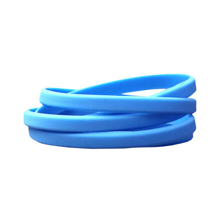 Narrow Silicone Bracelets Light Blue - for Children stacked