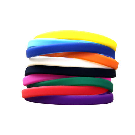 Narrow Silicone Bracelets Mix 10 Colours - for Children stacked