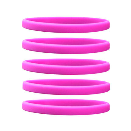 Narrow Silicone Bracelets Pink - for Children front