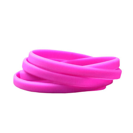Narrow Silicone Bracelets Pink - for Children stacked