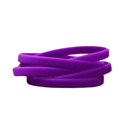 Narrow Silicone Bracelets Purple - for Children stacked