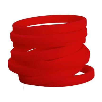 Narrow Silicone Bracelets Red - for Children stacked