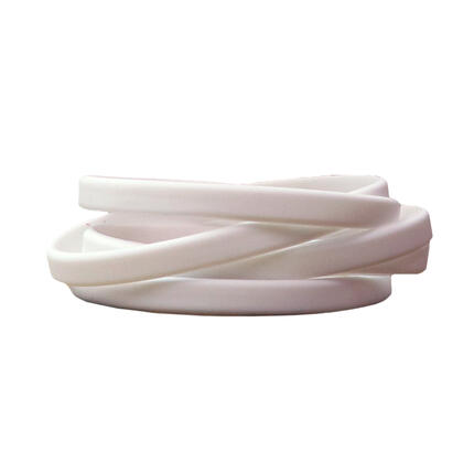 Narrow Silicone Bracelets White - for Children stacked