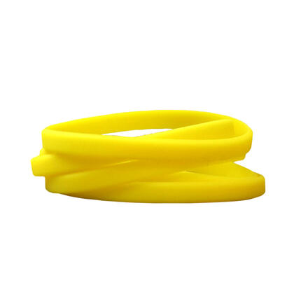Narrow Silicone Bracelets Yellow - for Children stacked