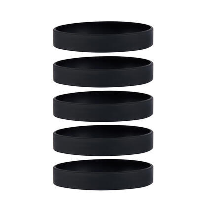 Silicone Bracelets Black - for Adults front view